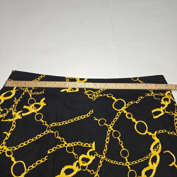 Decree Womens XL Shorts Flowy Gold Chain All Over Print Pockets Beach Festival - Picture 6 of 14